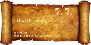 Tibold Teréz névjegykártya